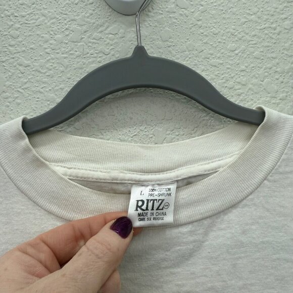 VTG Ritz Mickey Mouse Single Stitch White Graphic Short Sleeve Shirt Mens Large - Picture 3 of 6